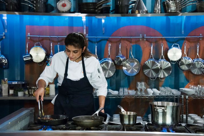 Fatima Ali við keppni í Top Chef.