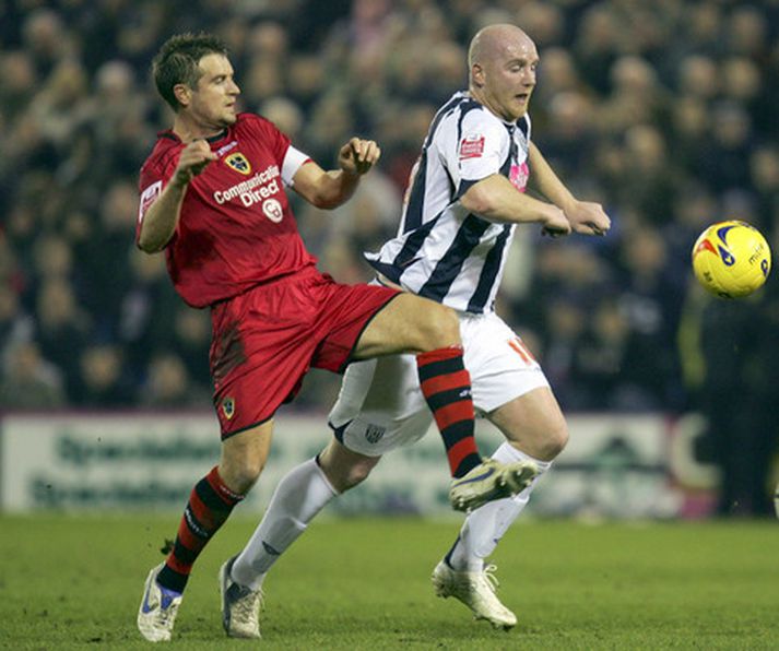 John Hartson í leik með WBA í febrúar síðastliðnum.