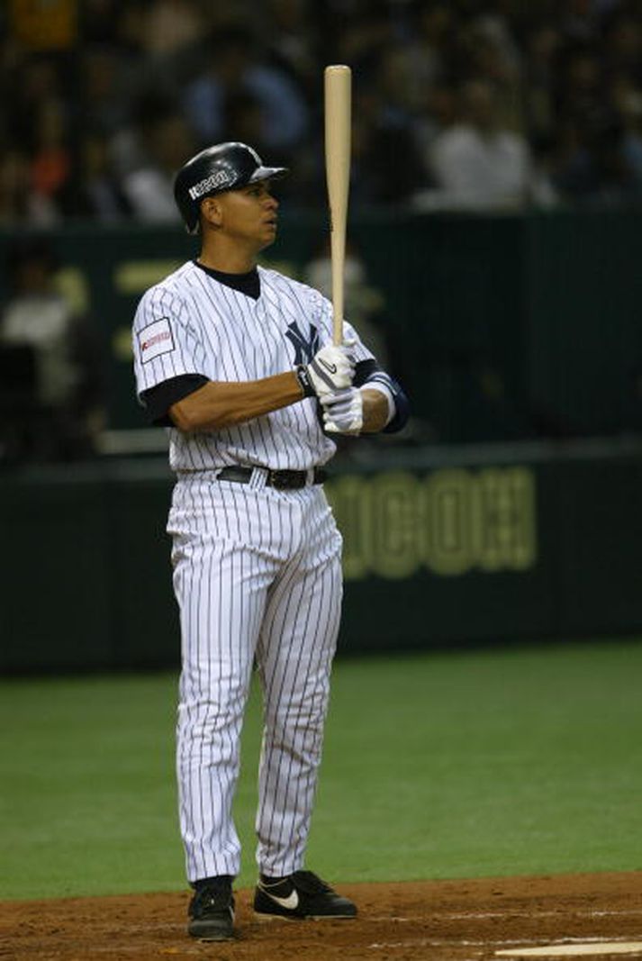 Hæst launaðasti leikmaður í heimi, Alex Rodriguez hjá NY Yankees.