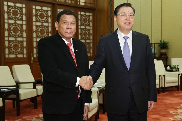 Rodrigo Duterte, forseti Filippseyja, og Zhang Gaoli, aðstoðarforsætisráðherra Kína.