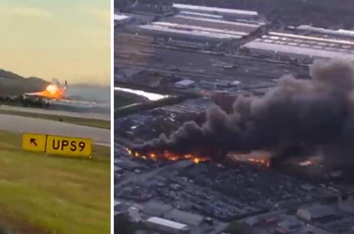 Eldur logaði í flugvélinni rétt eftir að hún tók á loft og hrapaði hún mjög fljótt.