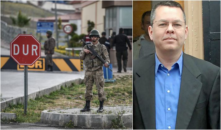 Andrew Brunson er sakaður um aðkomu að hryðjuverkastarfsemi og njósnir.