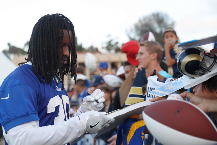 Hlauparinn Todd Gurley er ein skærasta stjarna LA Rams og einn allra besti leikmaður NFL-deildarinnar í sinni stöðu.