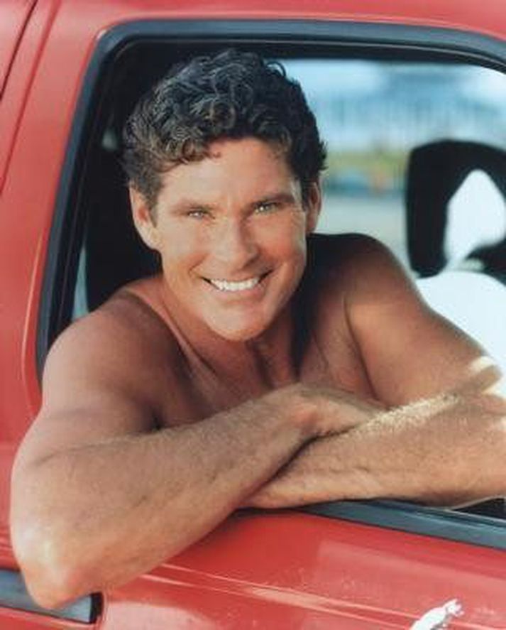 Baywatch-goð eða blair?  David Hasselhoff segir Tony Blair minna hann á sjálfan sig. Ekki er vitað hvað forsætisráðherrann segir um það.