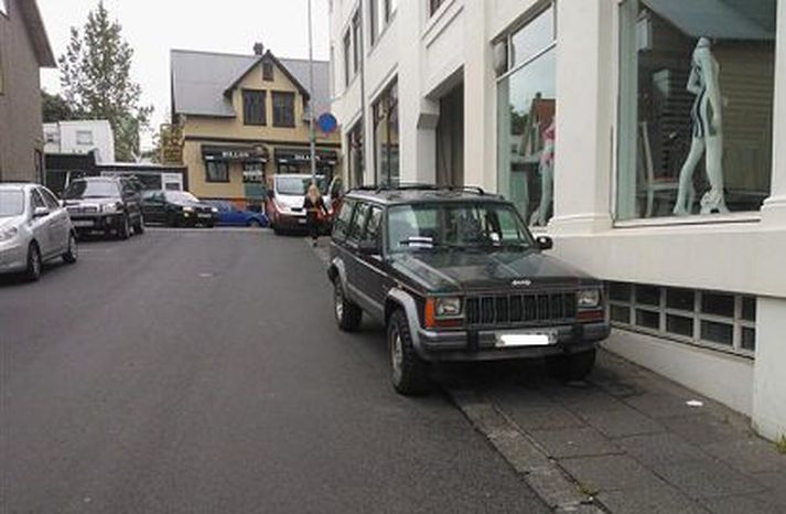 Stöðubrot í miðborginni.