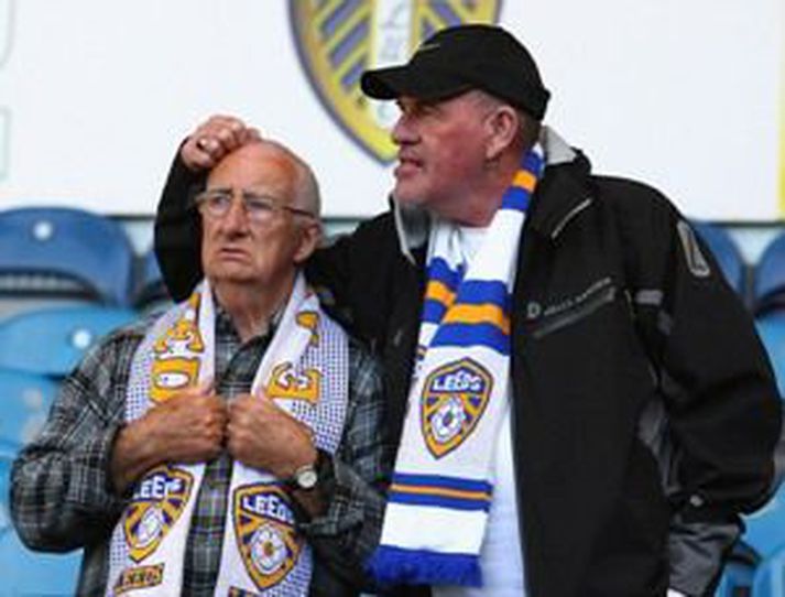 Tveir stuðningsmenn Leeds.