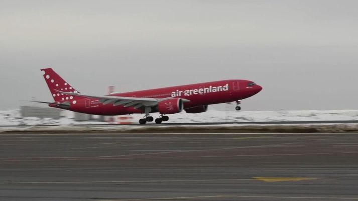 Airbus-breiðþota Air Greenland lenti í fyrsta sinn í Nuuk í lok nóvembermánaðar.