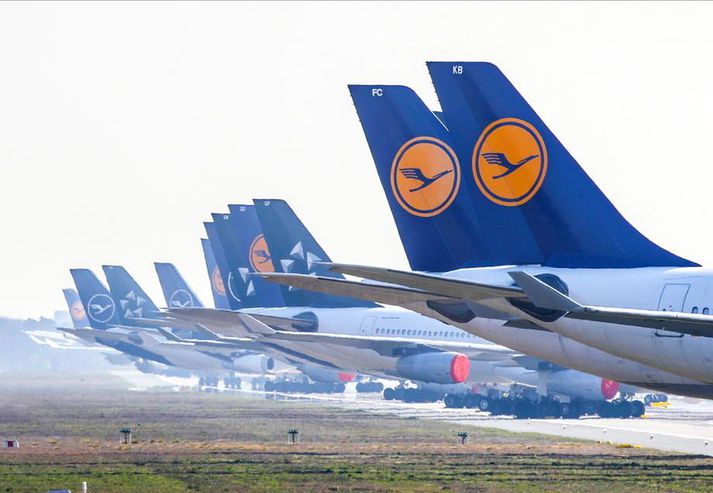 Yfirstjórn flugfélagsins Lufthansa segist ekki geta samþykkt skilyrði Evrópusambandsins við björgunarpakka þýskra stjórnvalda.