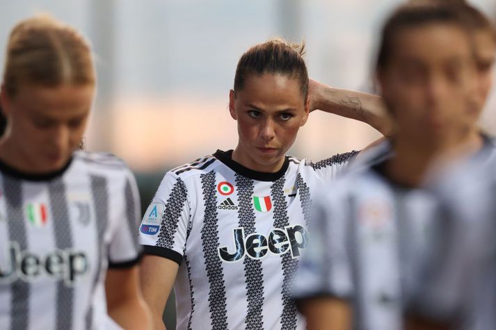 Sara Björk Gunnarsdóttir var ekki í leikmannahóp Juventus í dag.