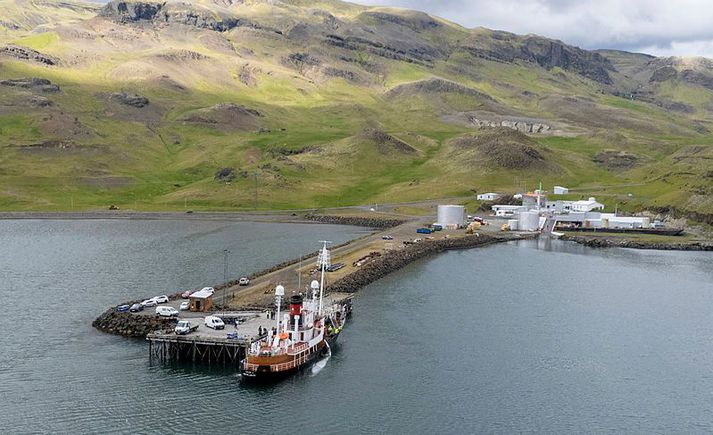 Frá hvalstöð Kristjáns Loftssonar í Hvalfirði. Að óbreyttu verða á annað hundrað stórhveli dregin að landi í firðinum.