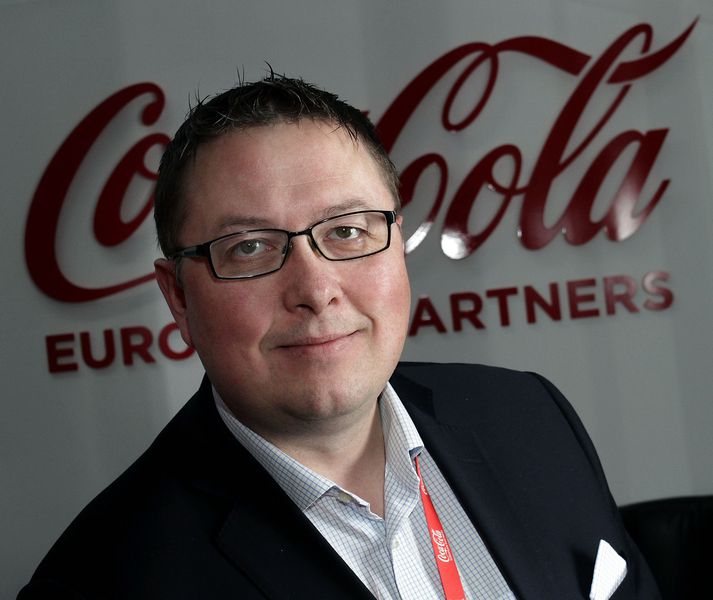 Stefán Magnússon, markaðsstjóri Coca-Cola European Partners á Íslandi, sem á og rekur verksmiðju Coca-Cola á Íslandi. 