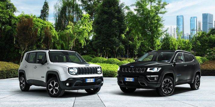 Jeep Renegade og Jeep Compass í tengiltvinnútfærslum.