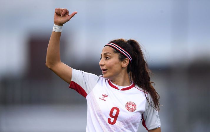 Nadia Nadim hefur leikið 99 landsleiki fyrir Danmörku.