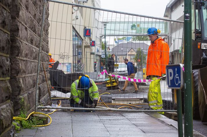 Framkvæmdir eru víða um borg. Myndin tengist ekki útkalli lögreglunnar.