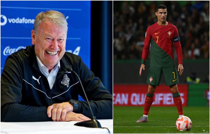 Age Hareide, þjálfari íslenska karlalandsliðsins í fótbolta, segist þurfa að hefna sín á portúgölsku stórstjörnunni Cristiano Ronaldo.