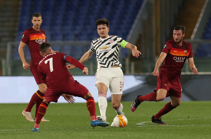 Harry Maguire í baráttunni í kvöld.