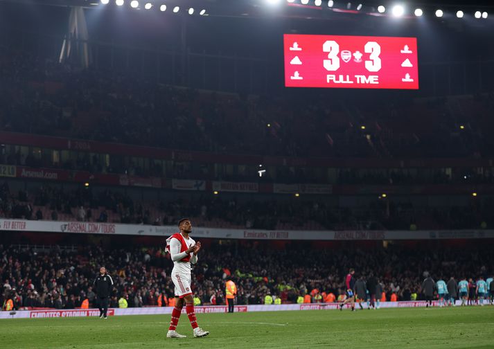 Arsenal þurfti að sætta sig við jafntefli þriðja leikinn í röð í gær.