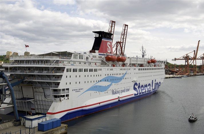 Stena Spirit í höfninni í Gdynia.