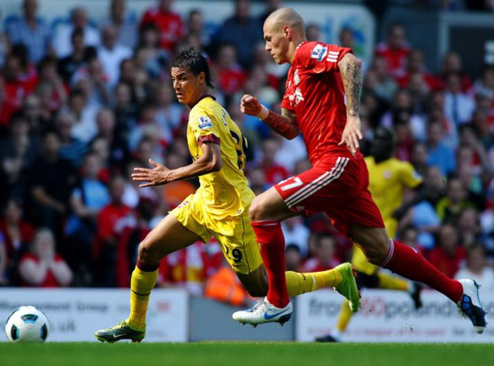 Skrtel í leiknum gegn Arsenal.