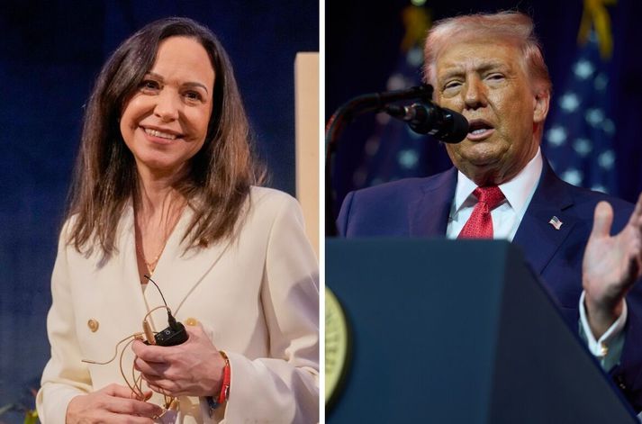 María Corina Machado og Donald Trump.