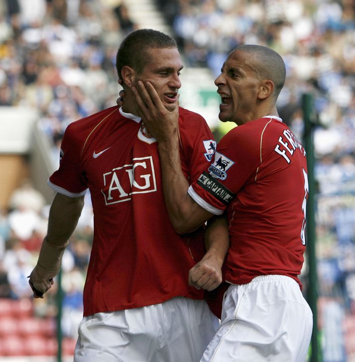 Nemanja Vidic og Rio Ferdinand.