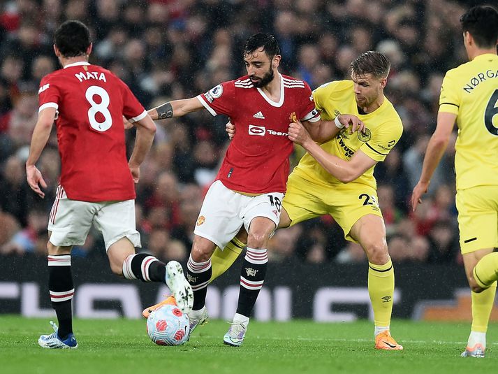 Bruno Fernandes skoraði fyrsta mark Man United í kvöld.