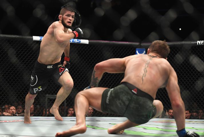 Khabib í bardaganum gegn Conor McGregor.