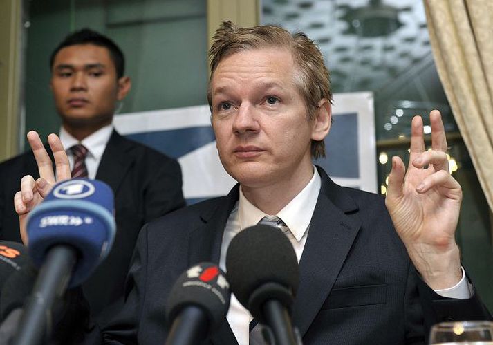 Julian Assange. Wikileaks lá niðri fram eftir degi í gær eftir árás tölvuþrjóta í aðdraganda skjalabirtingarinnar.Fréttablaðið/AP
