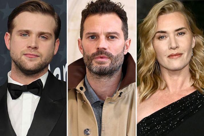 Leo Woodall, Jamie Dornan og Kate Winslet.