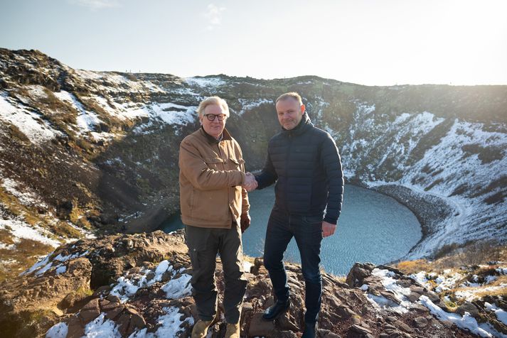 Óskar Magnússon og Ásgeir Baldurs við Kerið.