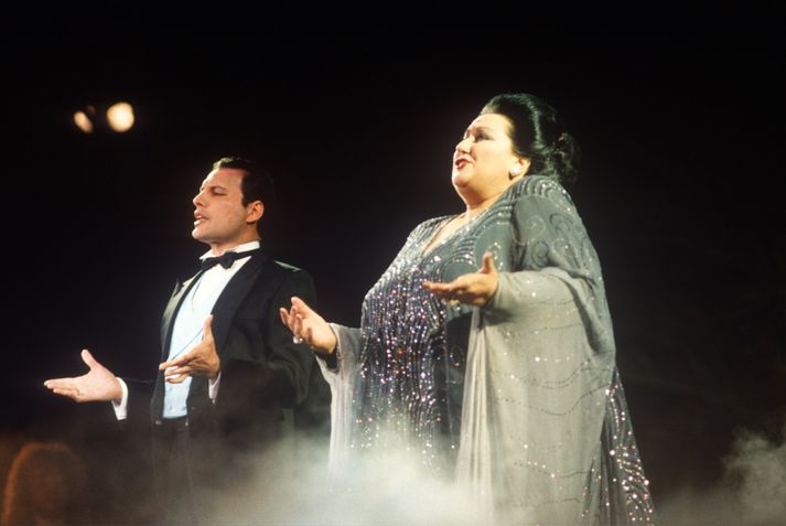 Montserrat Caballé með Freddie Mercury árið 1987.