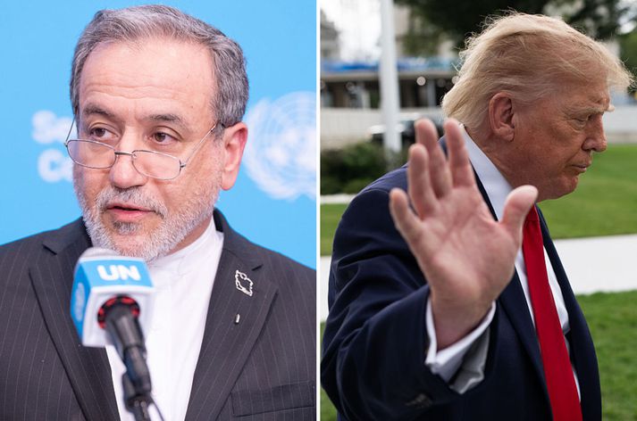 Abbas Araghchi utanríkisráðherra Íran og Donald Trump Bandaríkjaforseti.