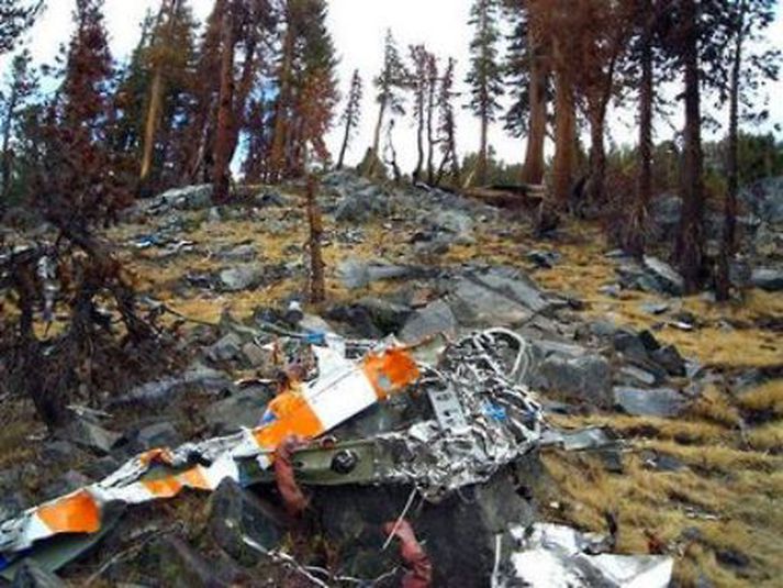 Flakið af vél Fossetts.