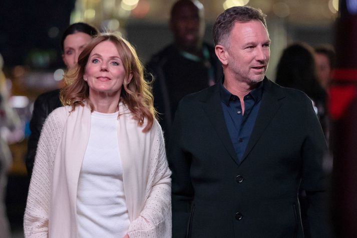 Christian Horner ásamt eiginkonu sinni, gömlu Kryddpíunni Geri Halliwell.