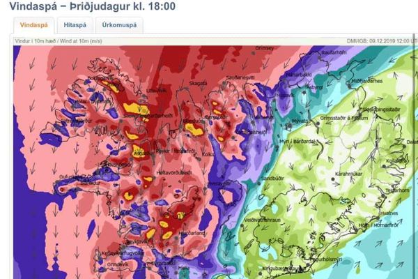 Bítið - Veðurspáin stendur, óveður um allt land eftir hádegi 