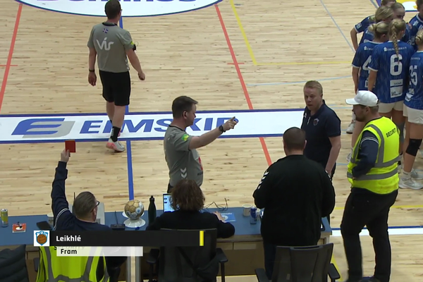 Einar Jónsson fær að líta rauða spjaldið